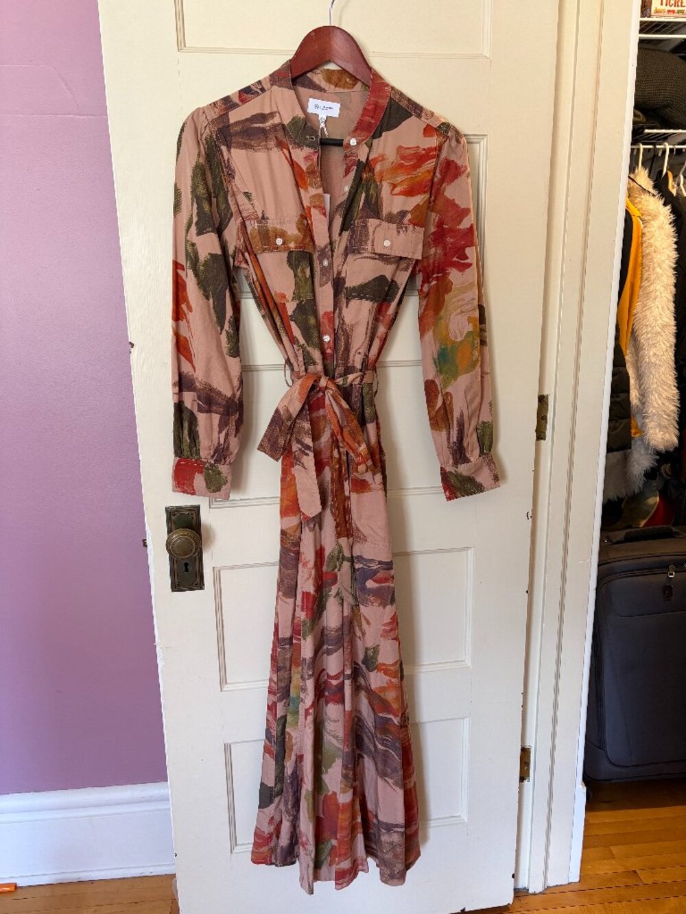 AG Sable Long Sleeved Floral Maxi Dress - Size Small